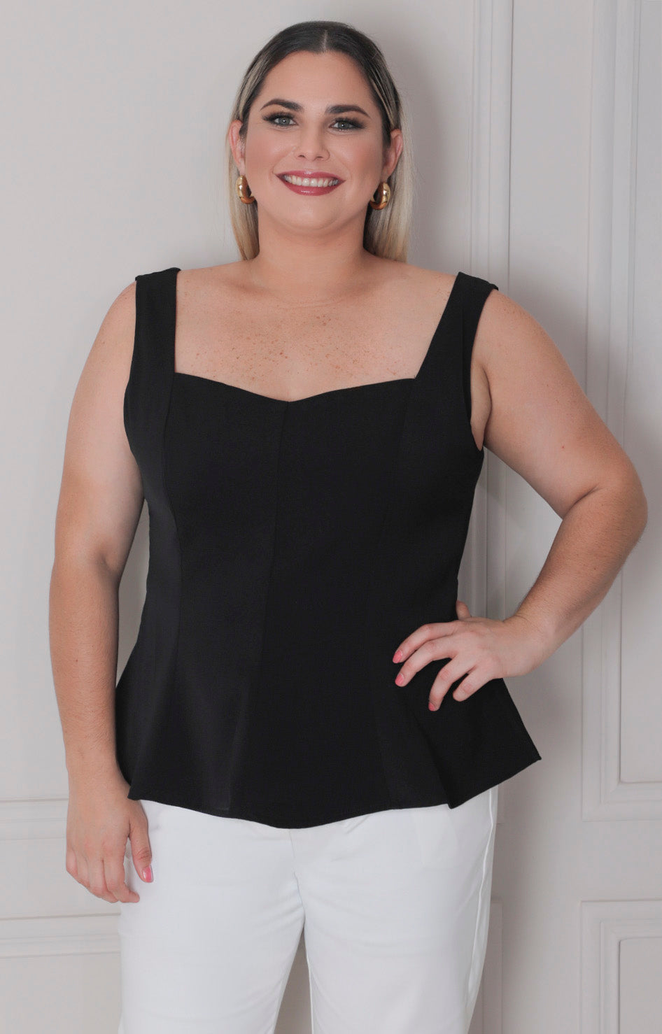 Blusa de tirantes peplum - BLUSAS CURVY Boutiquemirel 