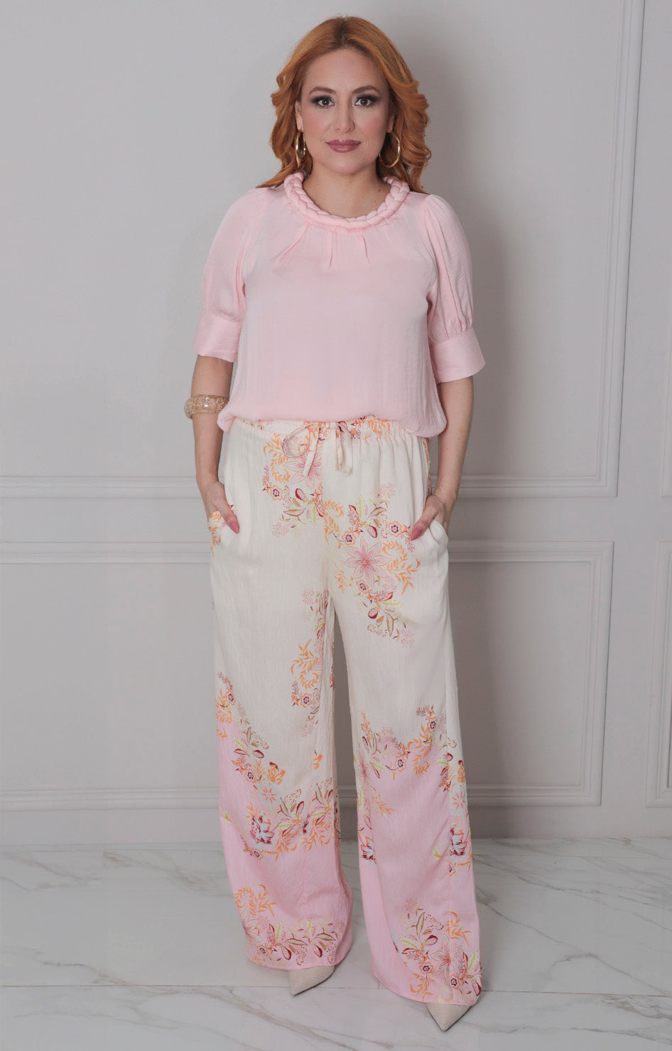 Pantalòn beige estampado - PANTALON REGULAR Boutiquemirel 