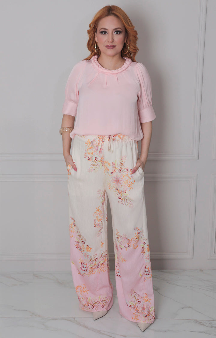 Pantalòn beige estampado - PANTALON REGULAR Boutiquemirel 