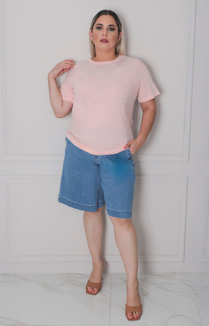 Blusa con brillos - BLUSAS CURVY Boutiquemirel 