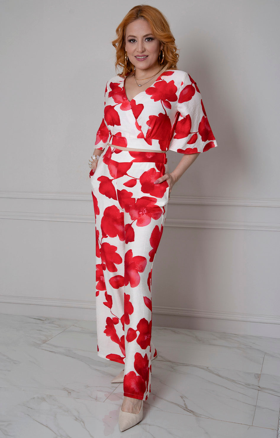 Conjunto rojo estampado - CONJUNTO REGULAR Boutiquemirel 