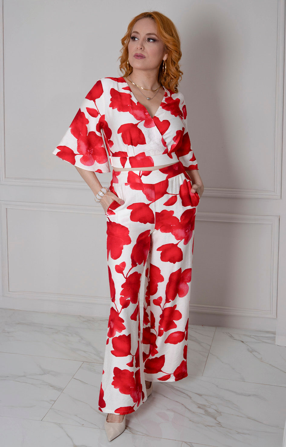 Conjunto rojo estampado - CONJUNTO REGULAR Boutiquemirel 