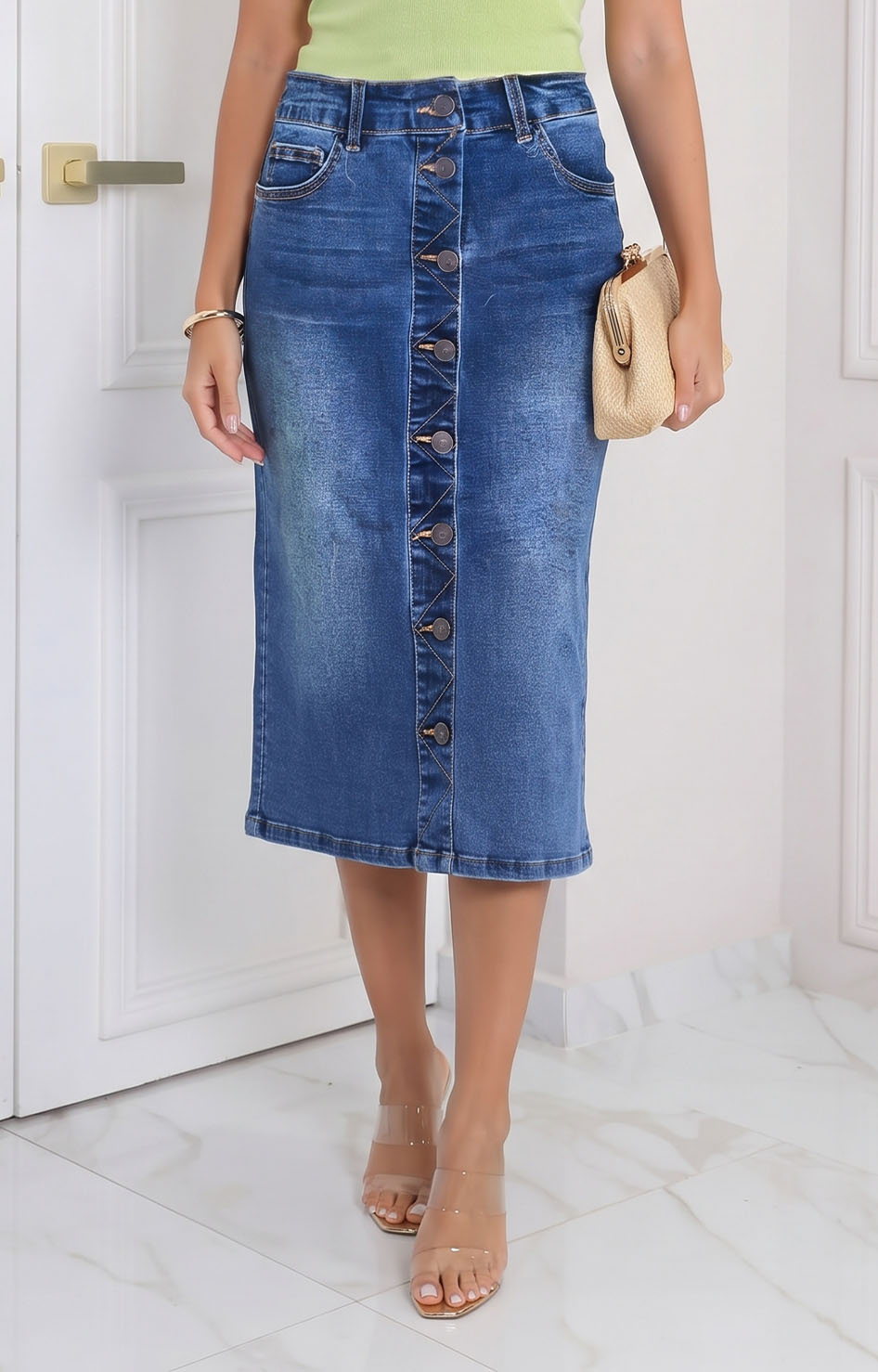 Falda denim corte A
