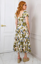 Vestido estampado con mangas abullonadas