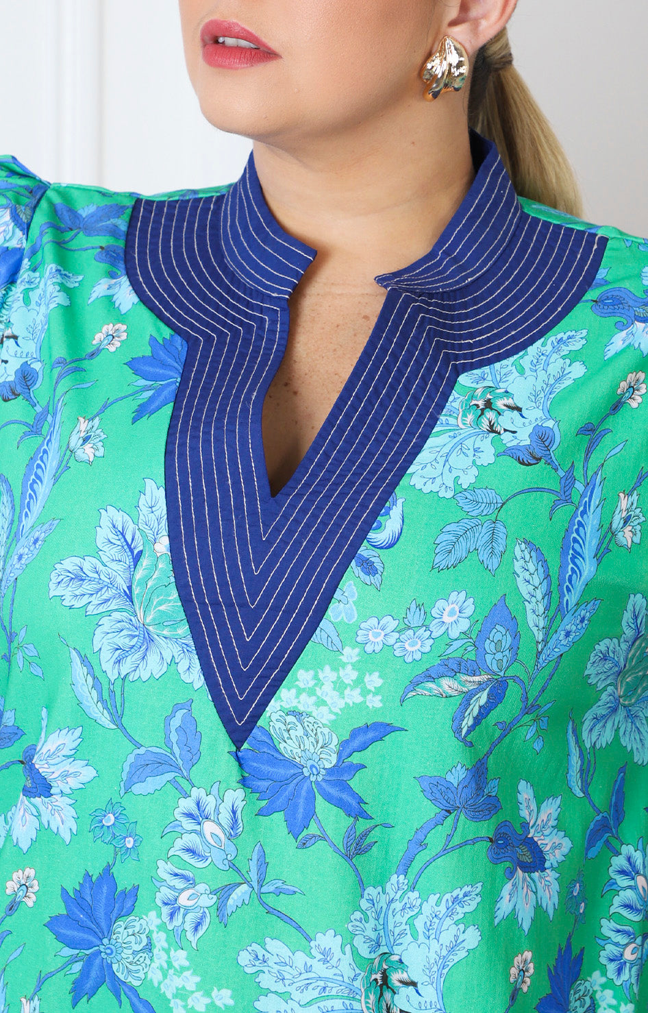 Vestido verde estampado