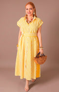 Vestido amarillo de rayas