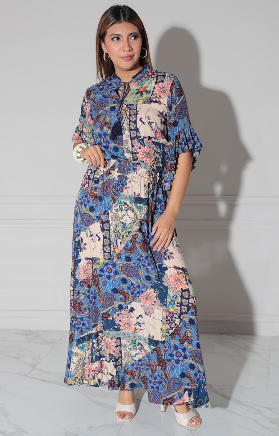 Falda azul estampada - FALDA Boutiquemirel 