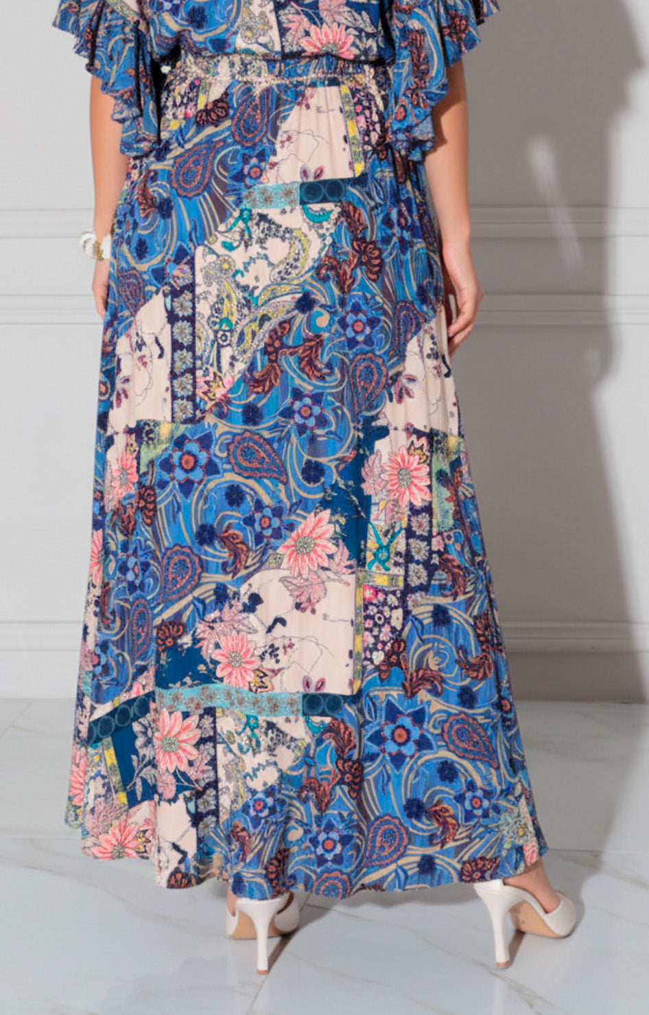 Falda azul estampada - FALDA Boutiquemirel 