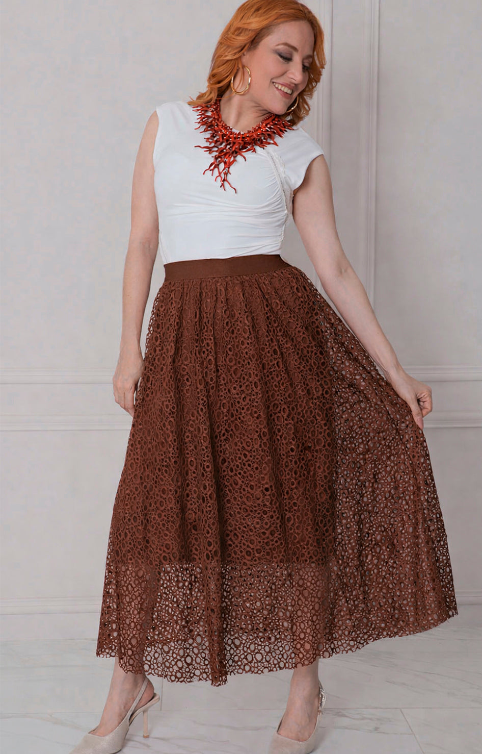 Falda con bordado - FALDA REGULAR Boutiquemirel 