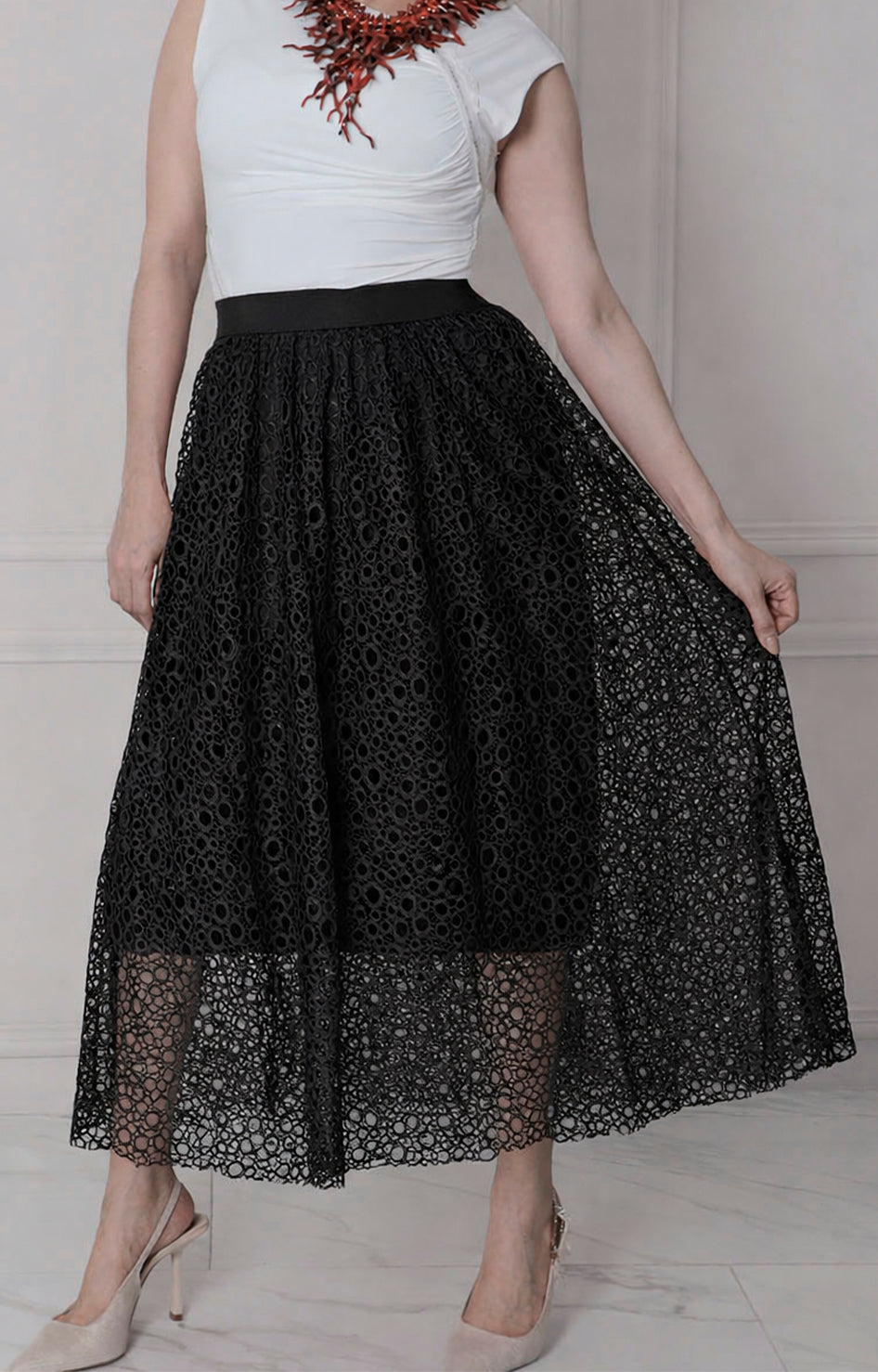 Falda con bordado - FALDA REGULAR Boutiquemirel 