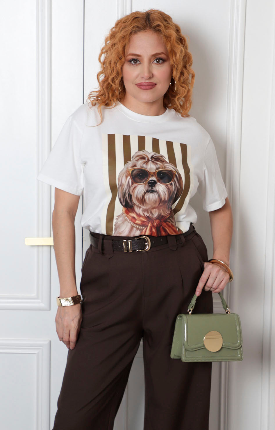 Blusa blanca estampado perrito