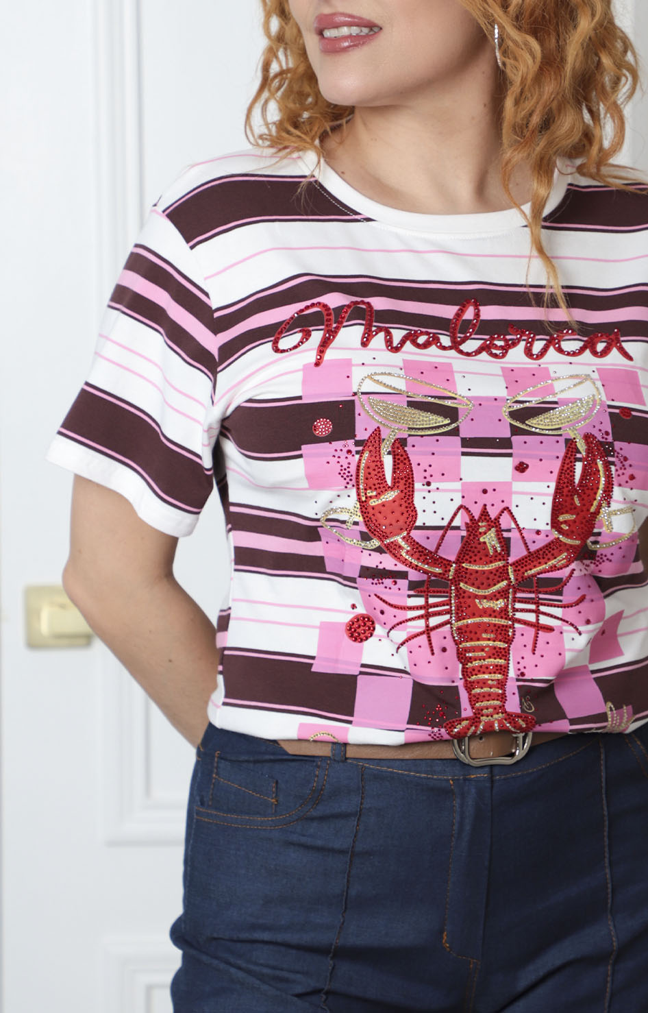 Blusa a rayas con brillos