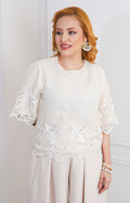 Blusa beige con bordado