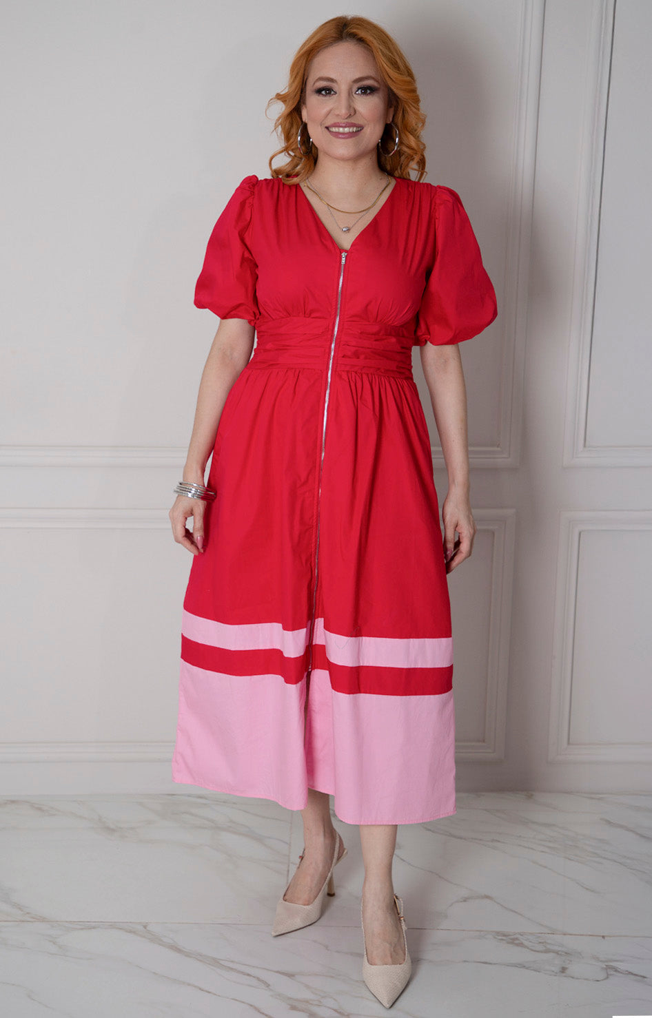 Vestido rojo largo con cierre - VESTIDO LARGO REGULAR Boutiquemirel 