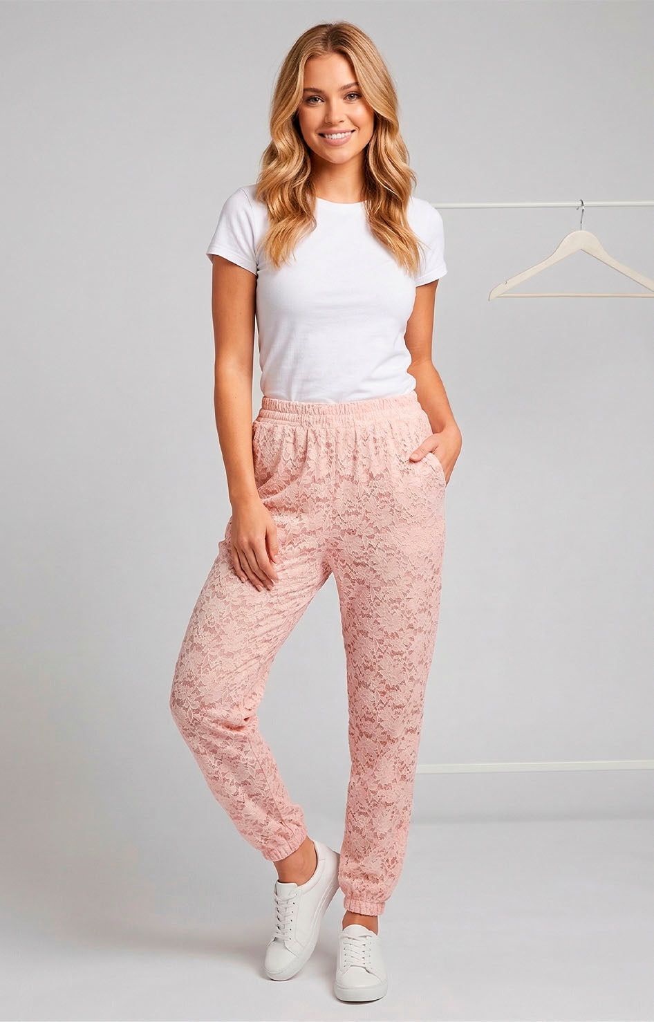 Pantalón encaje rosa - PANTALON REGULAR Boutiquemirel 