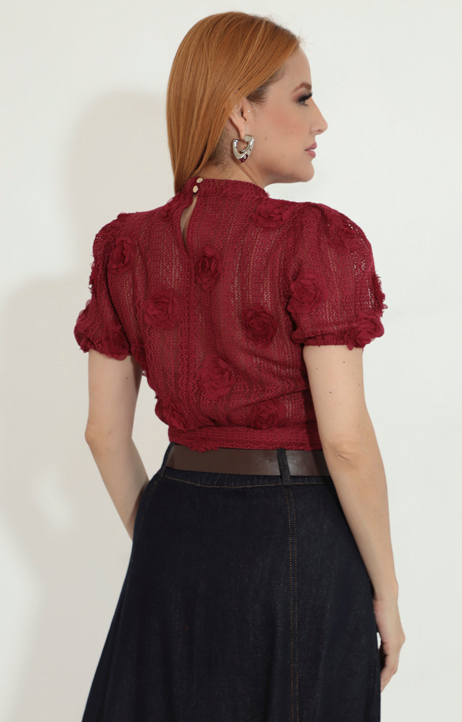 Blusa vino de encaje - BLUSA Boutiquemirel 