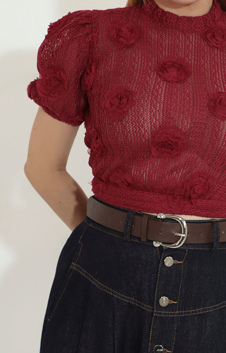 Blusa vino de encaje - BLUSA Boutiquemirel 