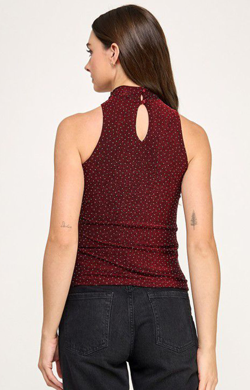 Blusa vino asimétrica