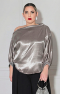 Blusa gris satinada - BLUSA XL Boutiquemirel 