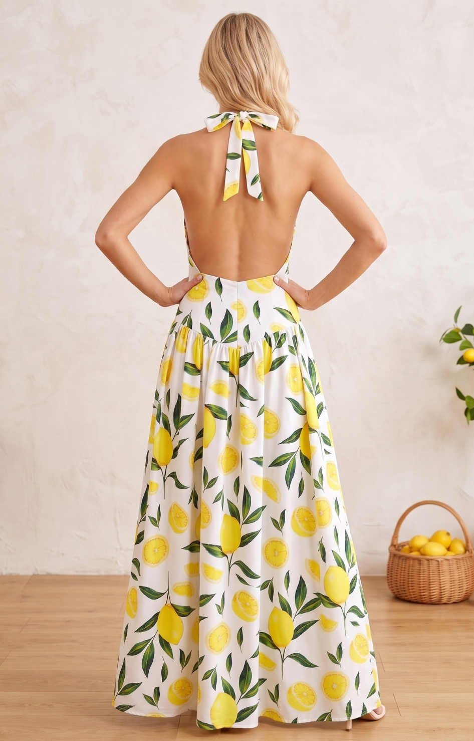 Vestido amarillo estampado - VESTIDO LARGO REGULAR Boutiquemirel 