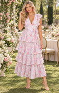Vestido rosa estampado