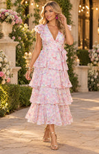 Vestido rosa estampado