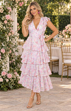 Vestido rosa estampado