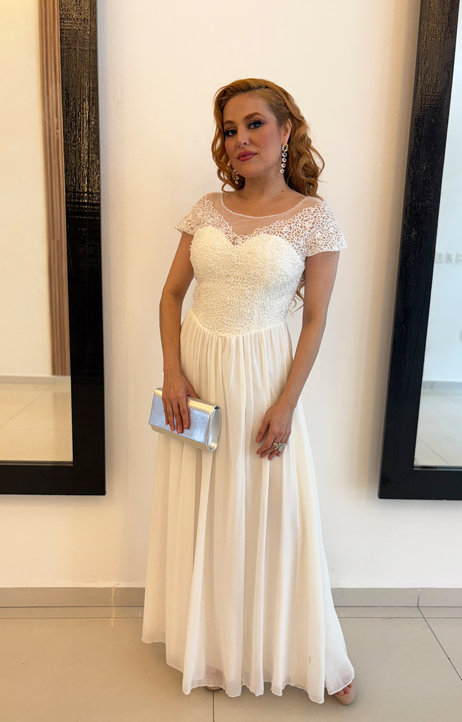 Vestido blanco de tirantes con bordado y brillos - VESTIDO Boutiquemirel 