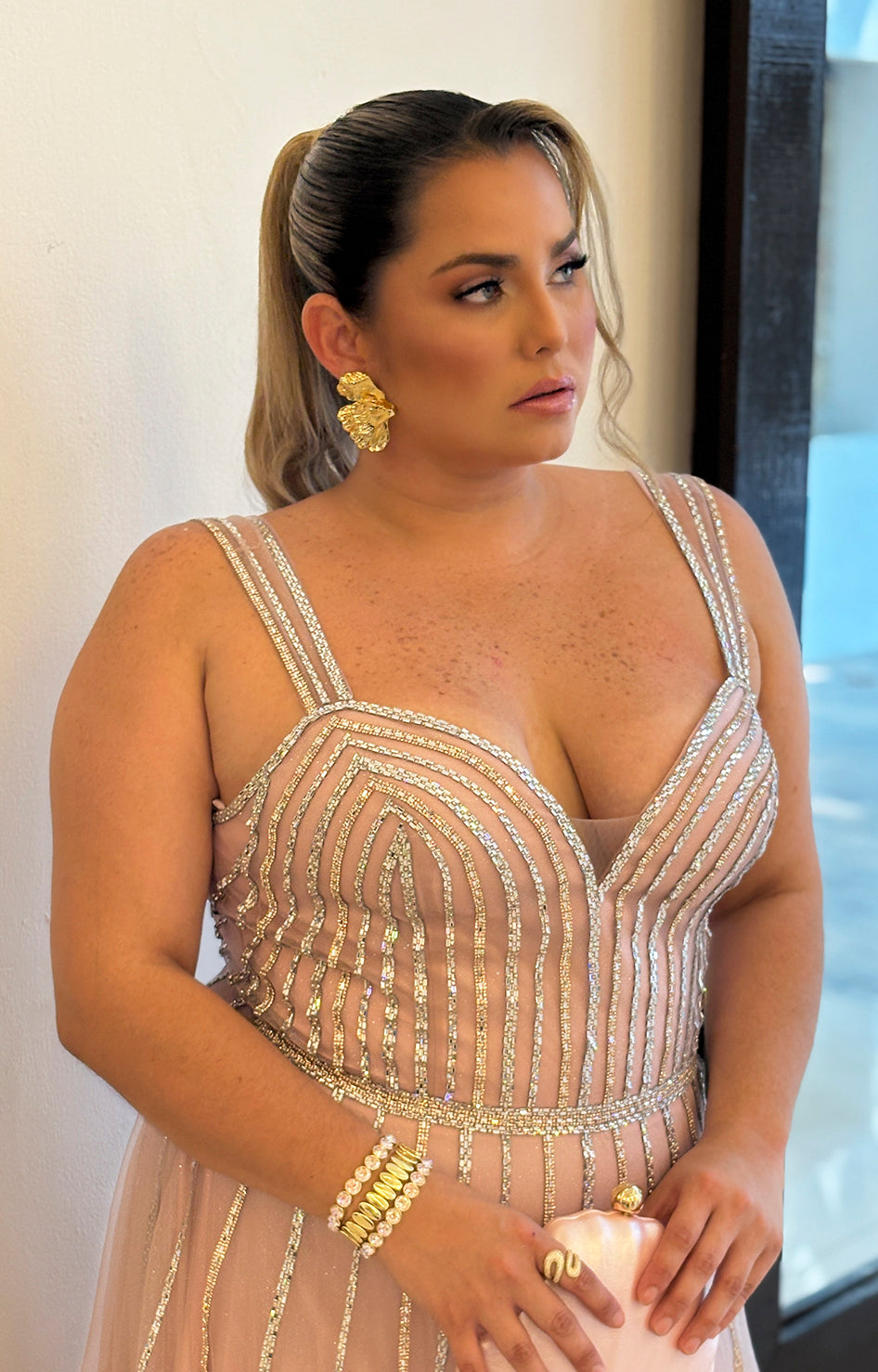 Vestido rosa estampado con manga larga - VESTIDO Boutiquemirel 