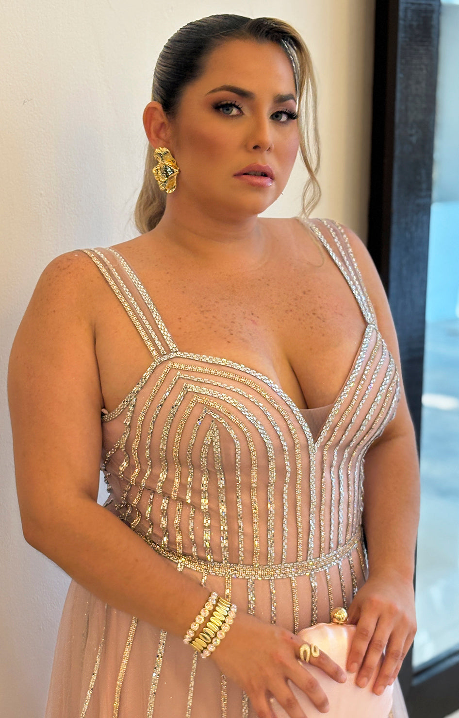 Vestido rosa estampado con manga larga - VESTIDO Boutiquemirel 