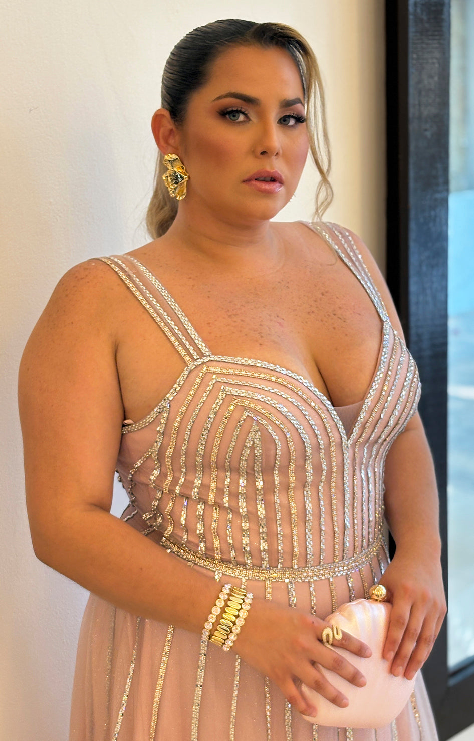 Vestido rosa estampado con manga larga - VESTIDO Boutiquemirel 