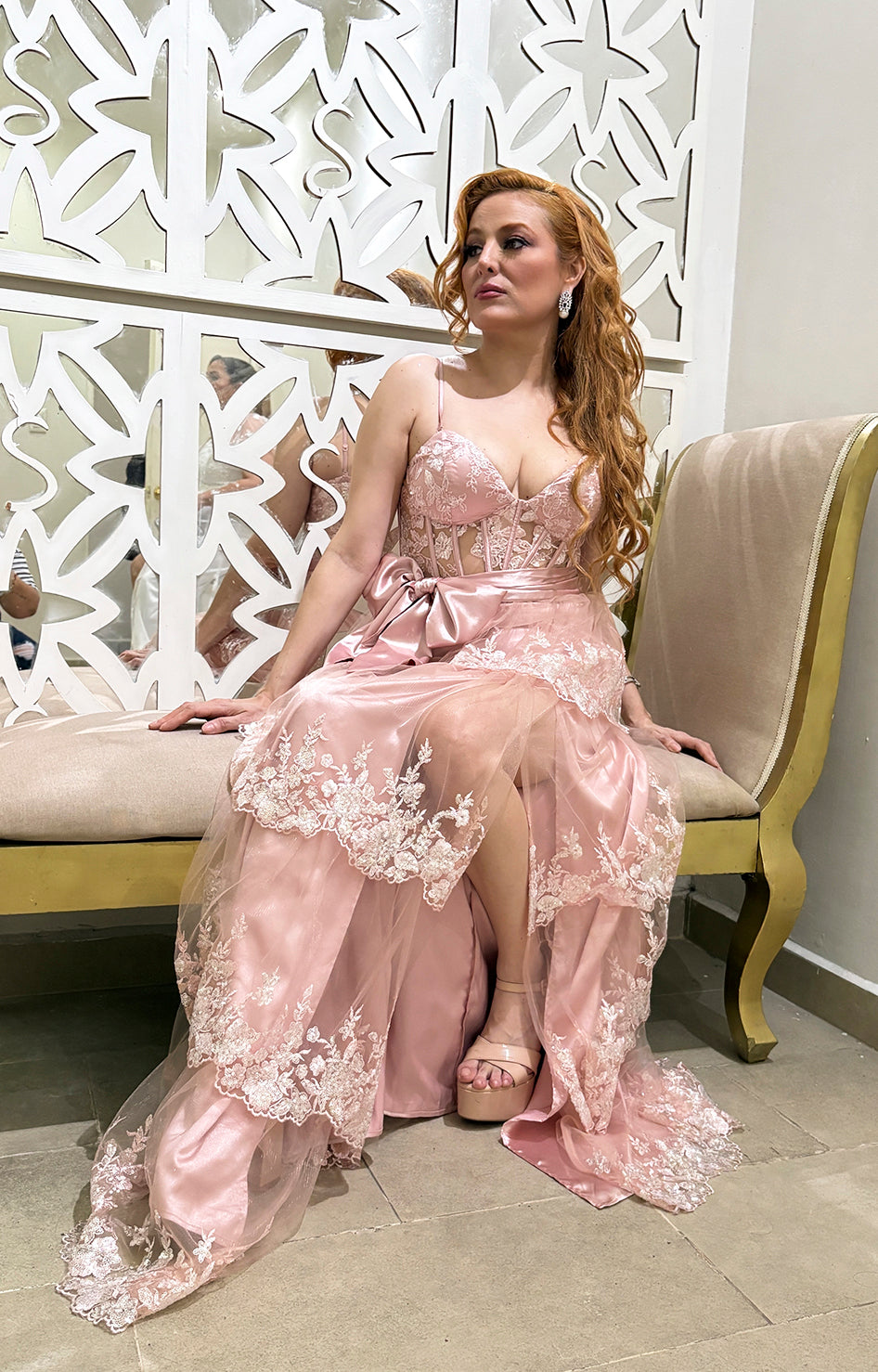 Vestido palo de rosa con brillos - VESTIDO Boutiquemirel 