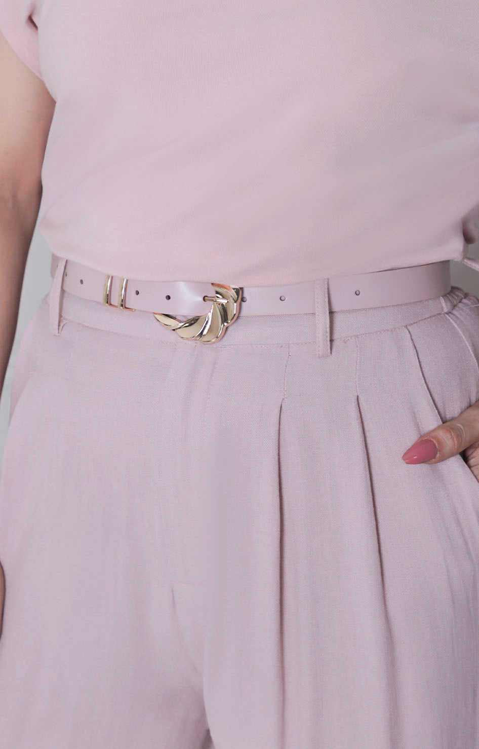 Pantalòn rosa con cinturòn - PANTALON REGULAR Boutiquemirel 