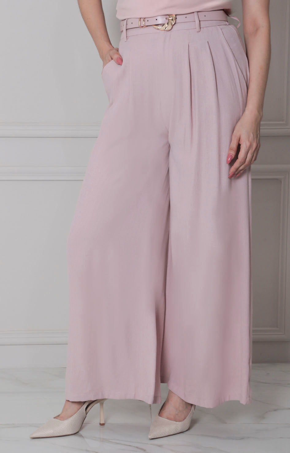 Pantalòn rosa con cinturòn - PANTALON REGULAR Boutiquemirel 