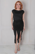 Vestido negro fruncido - VESTIDO Boutiquemirel 