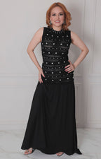 Vestido negro con estoperoles - VESTIDO LARGO REGULAR Boutiquemirel 