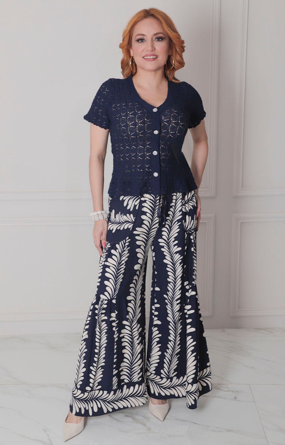 Blusa azul marino con botones - BLUSAS REGULAR Boutiquemirel 