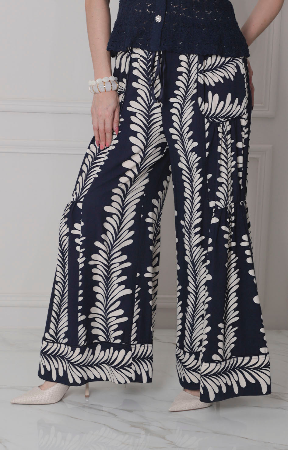 Pantalón azul estampado - PANTALON Boutiquemirel 