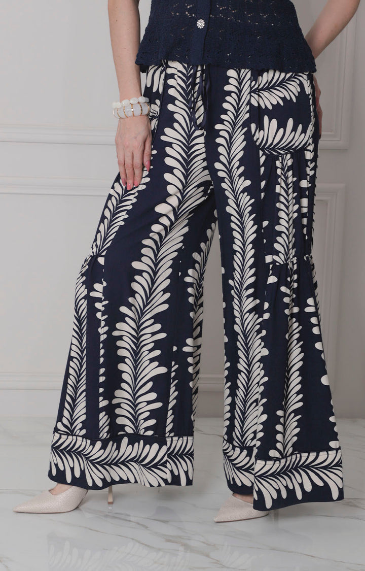 Pantalón azul estampado - PANTALON Boutiquemirel 