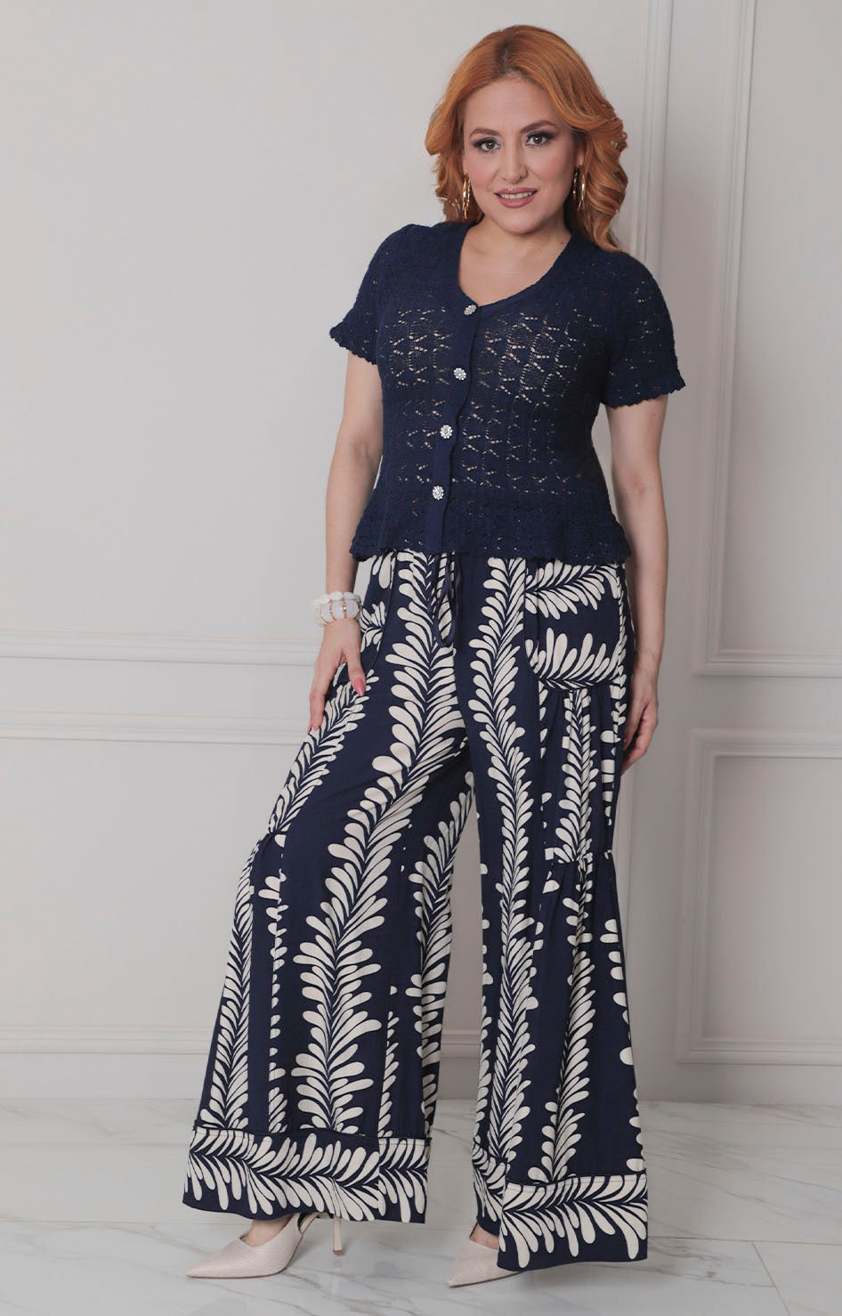 Pantalón azul estampado - PANTALON Boutiquemirel 