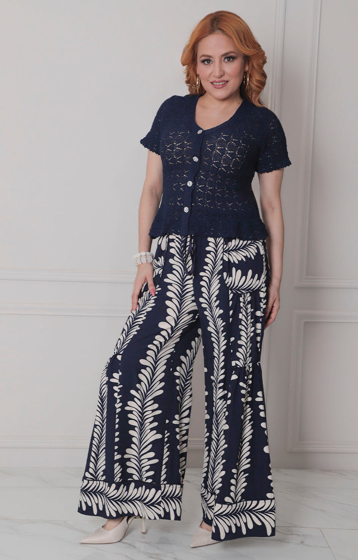 Pantalón azul estampado - PANTALON Boutiquemirel 