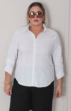 Blusa blanca de botones - BLUSAS CURVY Boutiquemirel 