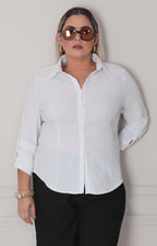 Blusa blanca de botones - BLUSAS CURVY Boutiquemirel 