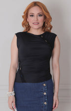 Blusa con encaje y drapeado - BLUSAS REGULAR Boutiquemirel 