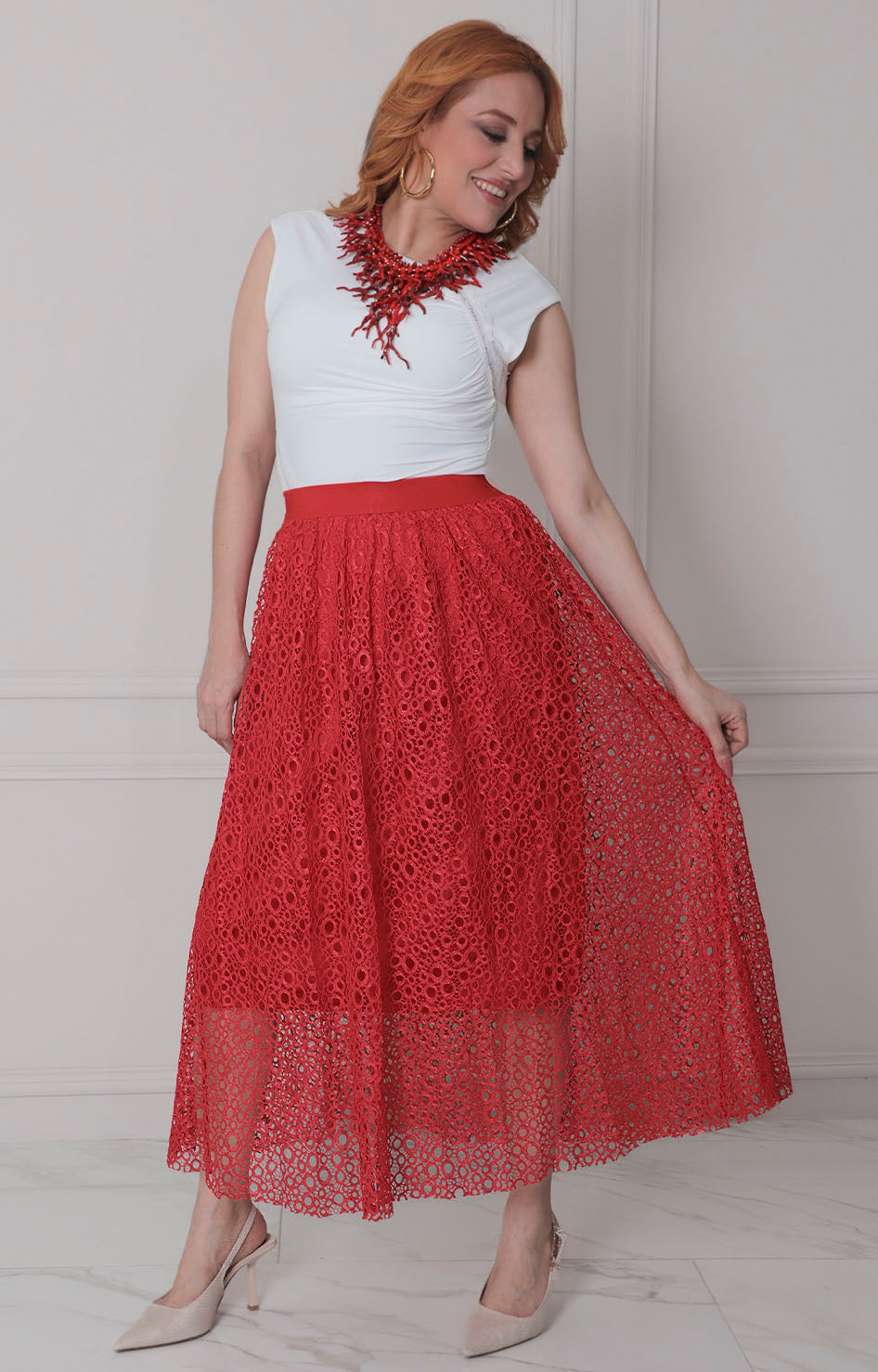 Falda con bordado - FALDA REGULAR Boutiquemirel 