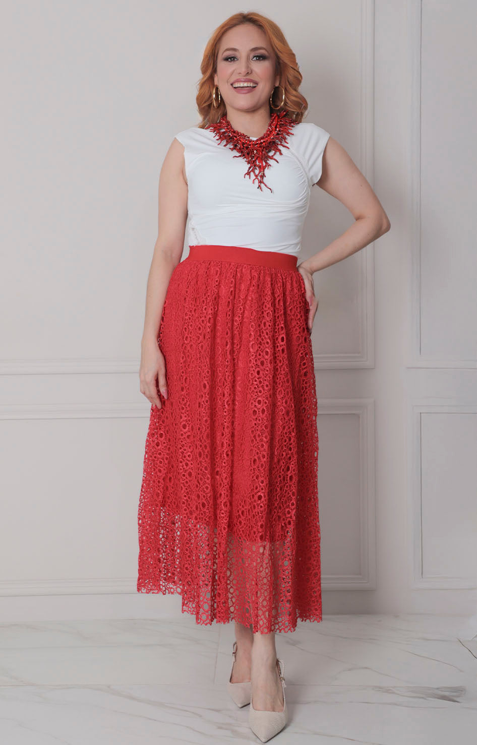 Falda con bordado - FALDA REGULAR Boutiquemirel 