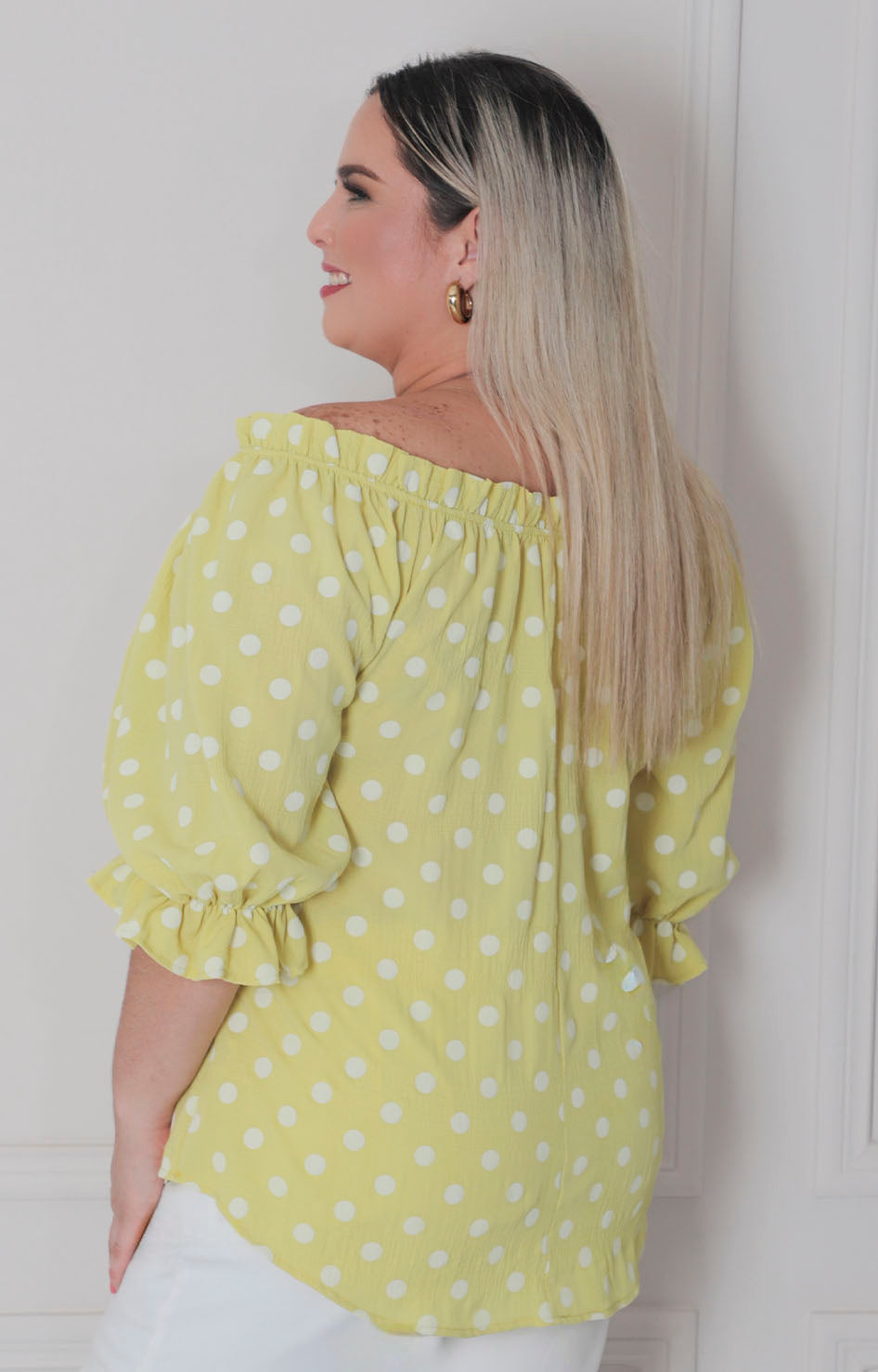 Blusa estampada polka dots - BLUSAS CURVY Boutiquemirel 