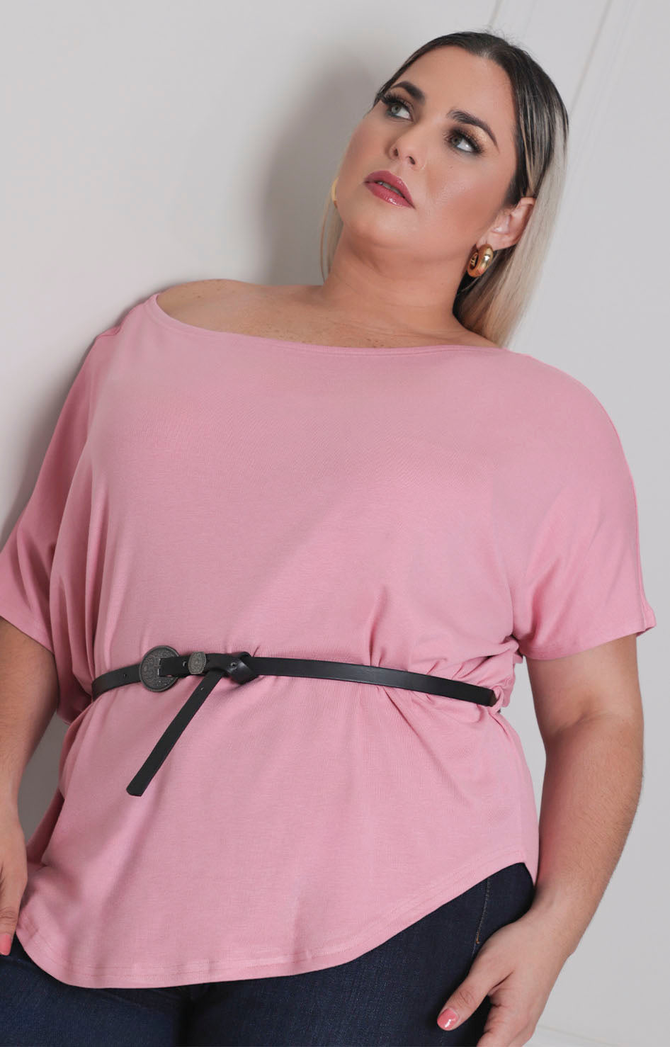 Blusa con cinturòn - BLUSAS CURVY Boutiquemirel 
