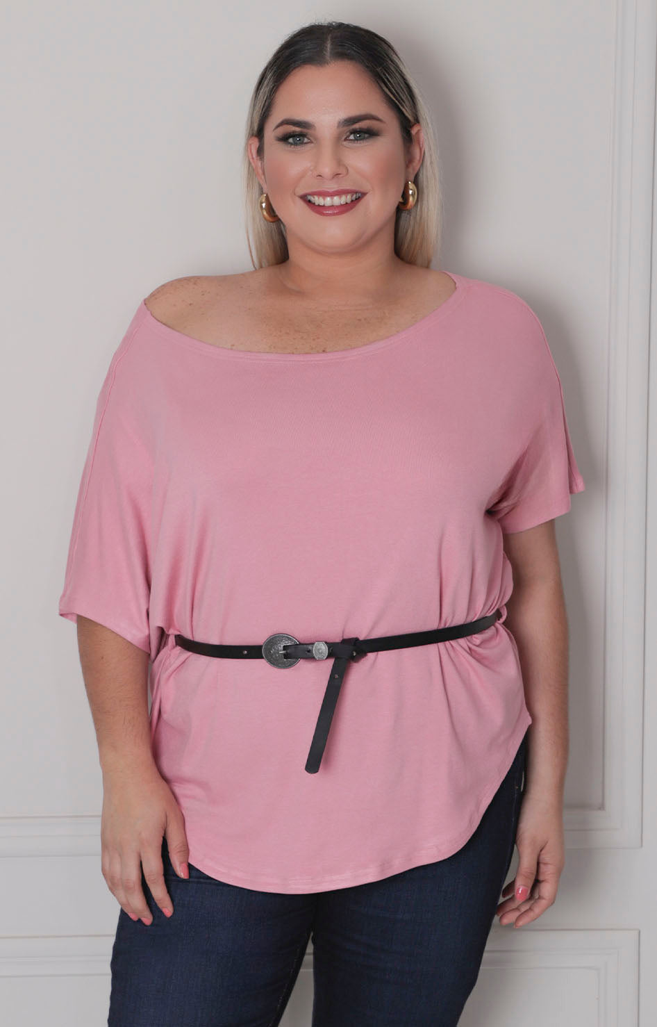 Blusa con cinturòn - BLUSAS CURVY Boutiquemirel 