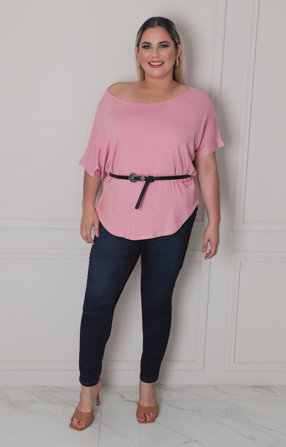 Blusa con cinturòn - BLUSAS CURVY Boutiquemirel 